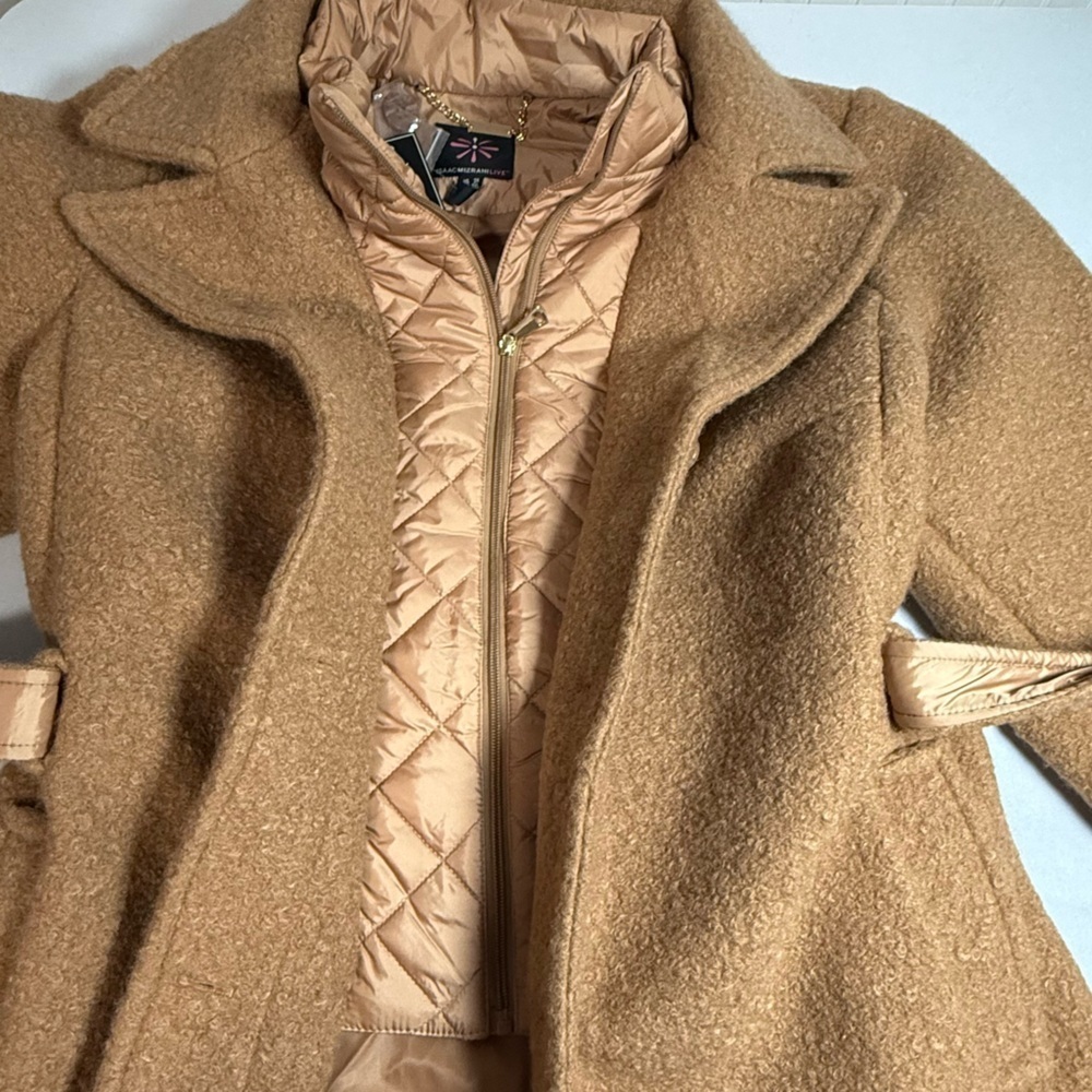 Isaac Mizrahi Live! Boucle Belted Jacket in Camel Size 2X - Picture 6 of 10